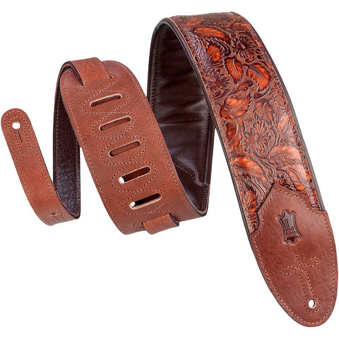 Levy's Leathers 3″ Wide Embossed Leather Guitar Strap