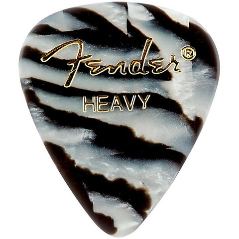 Fender 351 Shape Premium Picks, Zebra Celluloid Heavy