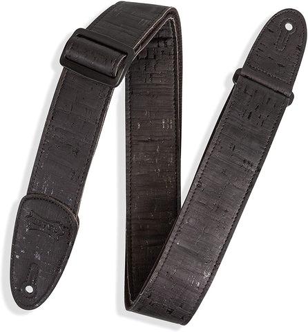 Levy's Leathers 2" Wide Vegan Friendly Natural Cork on Cotton Webbing Guitar Strap; Black (MX8-BLK) - Texas Tour Gear