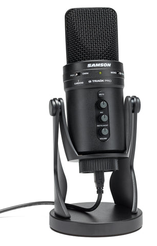 G-Track Pro USB Microphone with Built-In Audio Interface (Black)