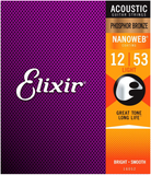 Elixir Nanoweb 80/20 Bronze Acoustic Guitar Strings - .012-.053 Light